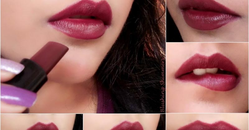 Elle 18 Matte Lipstick - Cherry Wine Review,Swatches,LOTD