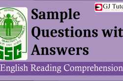 English Comprehension for SSC CGL - with Answers