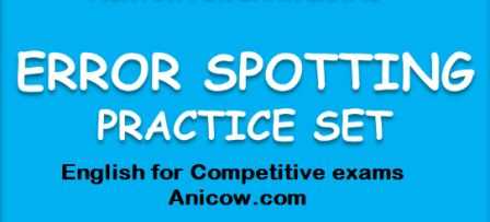 English For Competitive Exams - Error Correction, Idioms, One Word, Fill In The Blanks - AniCow.com