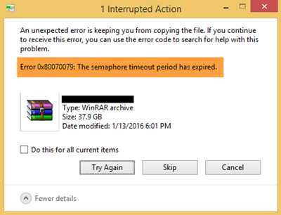 Error 0x80070079 The Semaphore Timeout Period Has Expired Windows 10