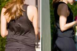 Eva Mendes wet back after workout or bikini after swimming