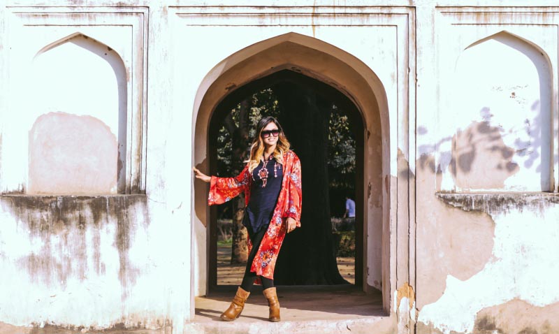 Fun Day Out: Orange Kimono & Blue Top