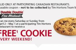 FREE Cookie Every Weekend at Tim Hortons