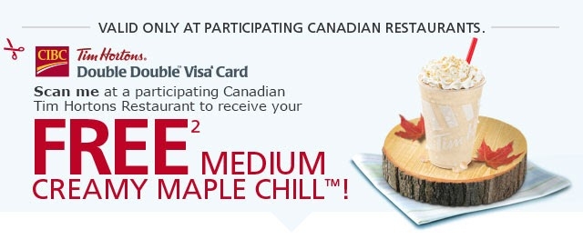 FREE Medium Creamy Maple Chill At Tim Hortons 