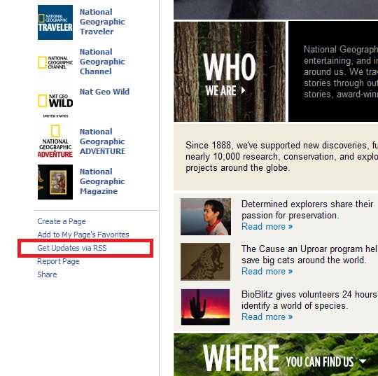 Facebook Fanpage RSS Feeds