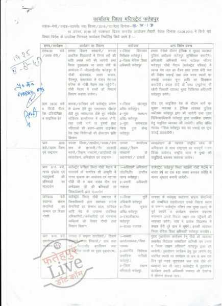 Fatehpur Live :  स्वतंत्रता दिवस (15 अगस्त 2018) के राष्ट्रीय पर्व पर जिला प्रशासन द्वारा आयोजित कार्यक्रमों का विवरण और निर्देश जारी, देखें क्लिक करके पूरा विवरण/आदेश