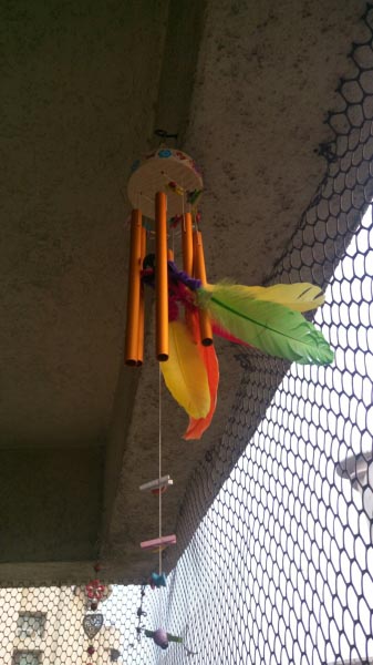 Feather Chimes …    It’s A Beautiful Sight To See The Colourful Feathers Also Fly In The Wind,softening The Sound Of The Chime…                     It’s Always So Beautiful To Add Your Signature To Everything At Home..