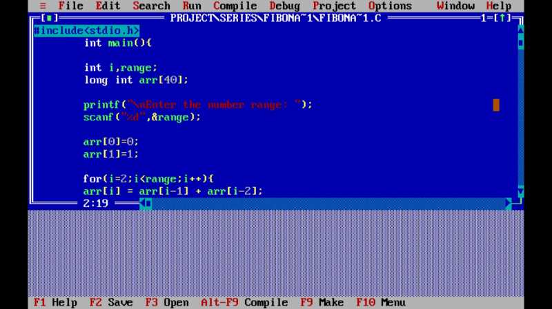 Fibonacci Series Using Array And For Loop - C Programming Examples