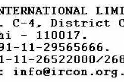 Finance Jobs in IRCON