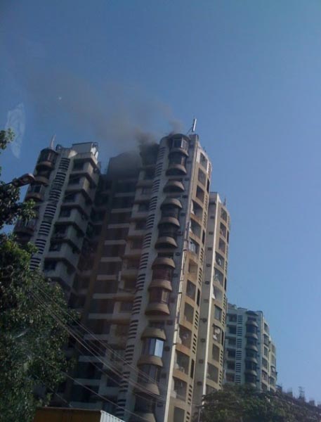 Fire In Presidential Towers Opposite R City Mall Ghatkopar