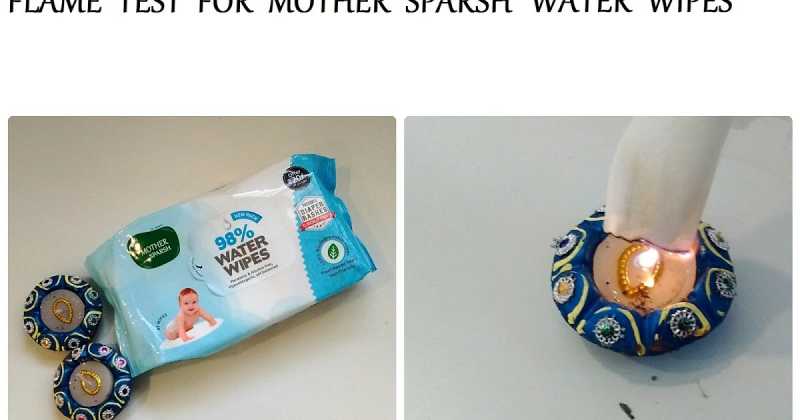 Flame  Test  For  Mother  Sparsh  Water  Wipes  