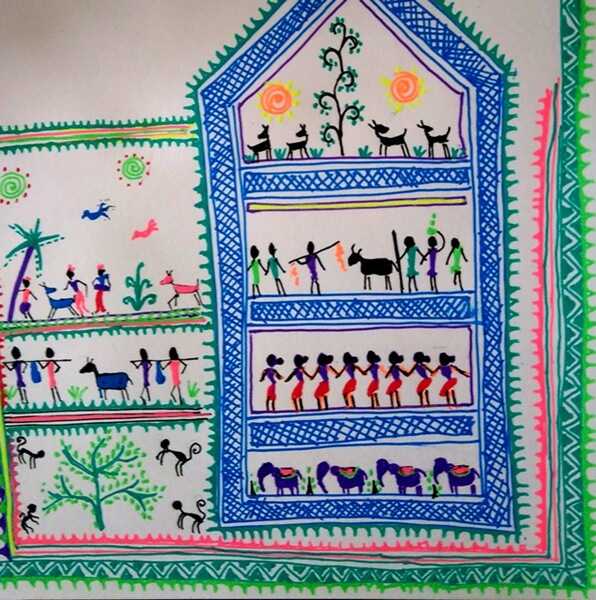 Folk Art Of India - Saura Art - LilCreativeKids