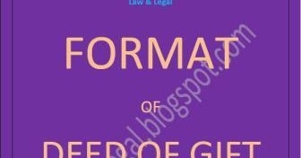 Format Deed Of Gift - Gift By Father To Son