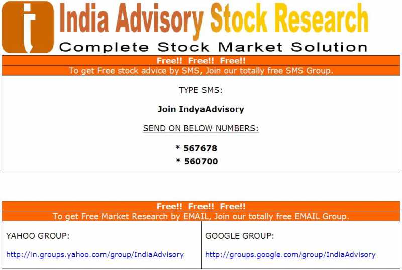 Free Indian Sure Intraday Stock Tips By Sms