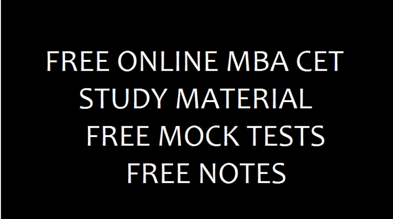Free MBA CET Study Material, Free Mock Tests, Free Notes