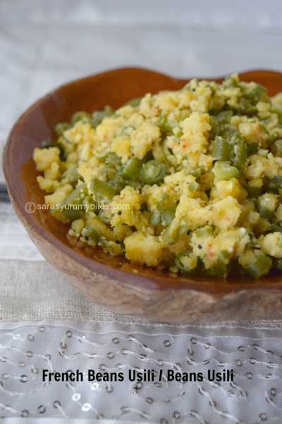 French Beans Usili / Green Beans Usili / Beans Usili ~ SarasYummyBites