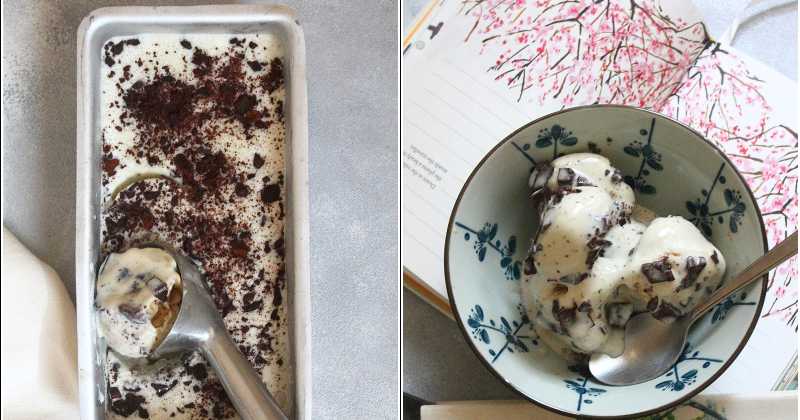 Fresh Mint And Dark Chocolate Chip No-Churn Ice Cream