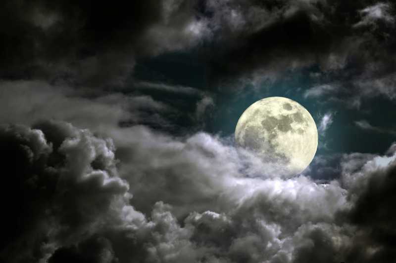 Full Moon In A Cloudy Night.