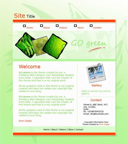 GO Green- Website Theme Created By Me For The Weebly Theme Design Contest!