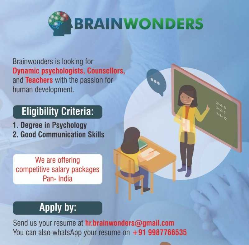 GROW WITH BRAINWONDERS AS COUNSELLORS! - Brainwonders-Career Guidance Test Mumbai | Psychometric Assessment