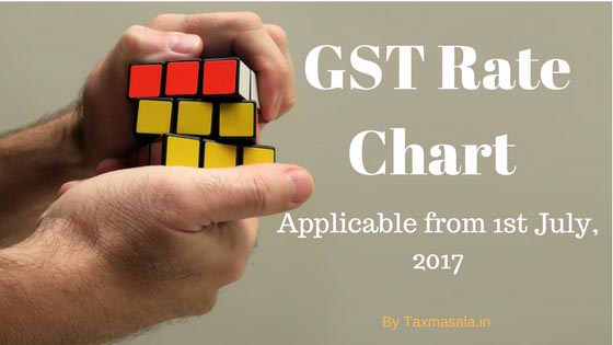 GST Rate Chart Applicable From 1st July, 2017 - Tax Masala