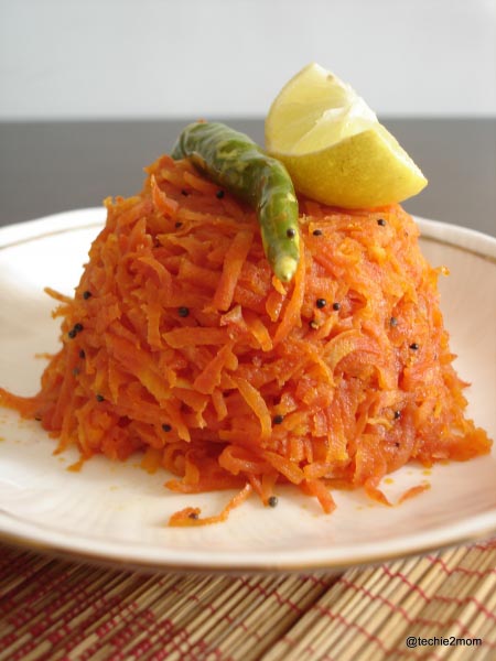 Gaajar No Sambharo | Quick Carrots Stir Fry @ My Food Blog