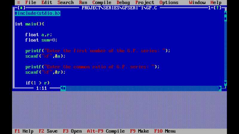 Geometric Progression - Write A Program To Find SUM Of GP Sequence -C Programming Examples