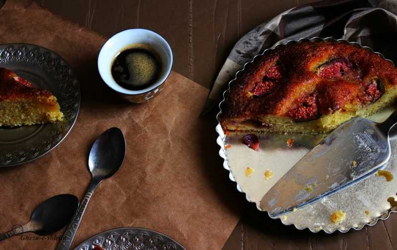 Gheza-e-shiriin: Fresh Figs & Saffron Cake / Anjeer Aur Zafran Ka Cake