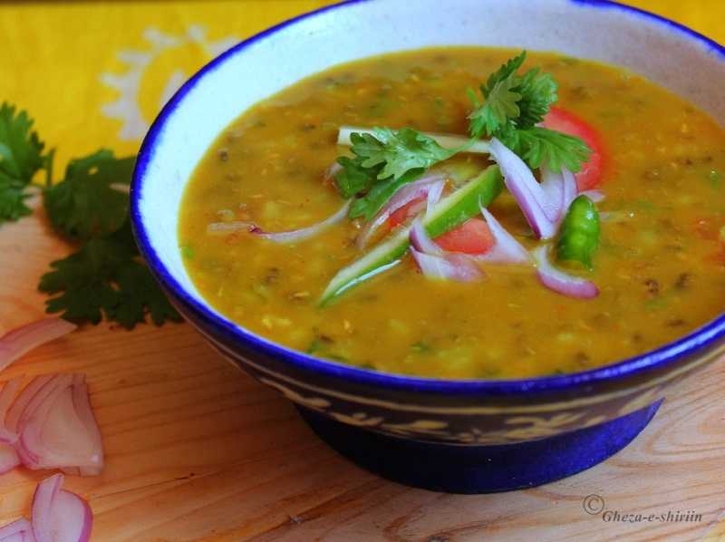 Gheza-e-shiriin: Mung Dal Soup / Green Gram Soup