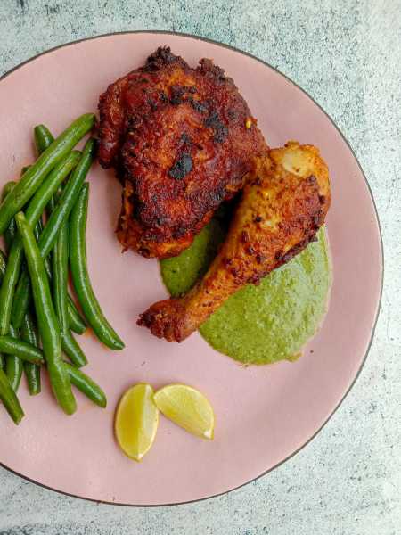 Ginger Chicken With Green Beans & Cilantro Sauce