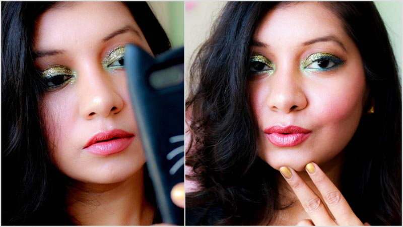 Glittery Goldeny Greenish Eyes With A Neutral Face - Makeup Look