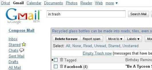 Gmail Trashed Down…!