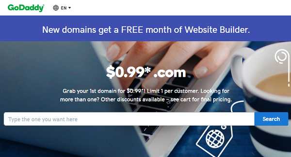 GoDaddy 99 Cents Domain → Get GoDaddy .COM Domain At $0.99 - Web Hosting Insights