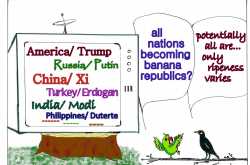 Going bananas: Cartoon Tota-Myna