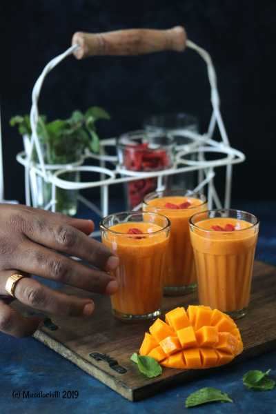 Goji Berry Mango Milkshake (No Added Sugar) - Masalachilli - A Celebration Of Indian Vegetarian Cooking, With A Twist!