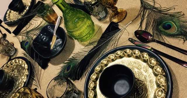 Gold And Black Tablescape
