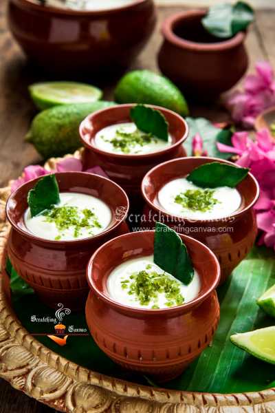 Gondhoraj Doi | Bengali Mishti Doi With Gondhoraj Lebu | Lime Curd Indian Style - Scratching Canvas