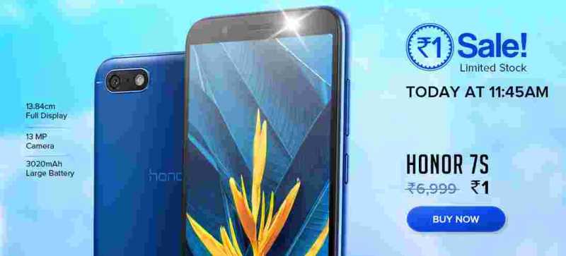 Grab Honor 7S Blue Variant At Only Re 1 In Today