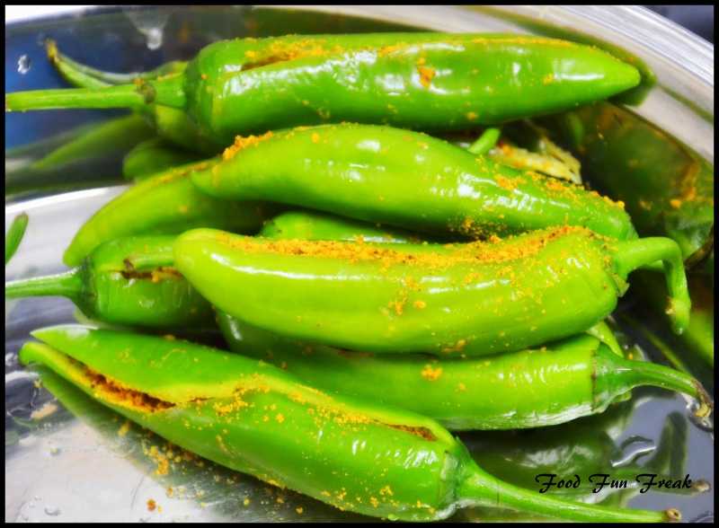 Gram Flour Stuffed Peppers Or Besan Bharwa Mirchi