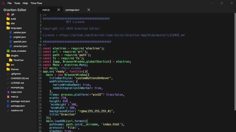 Graviton: A Minimalist Open Source Code Editor