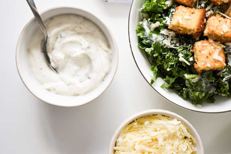 Greek Yogurt Caesar Salad Dressing With Kale - The India Edition