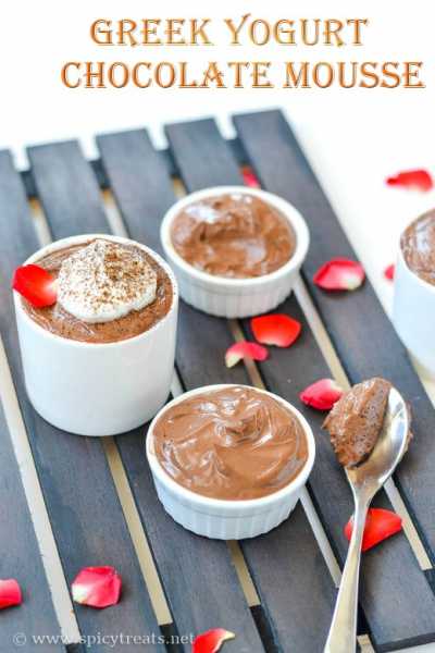 Greek Yogurt Chocolate Mousse Recipe | Easy Chocolate Mousse Recipe Without Eggs - Spicy Treats Turned 7 !!