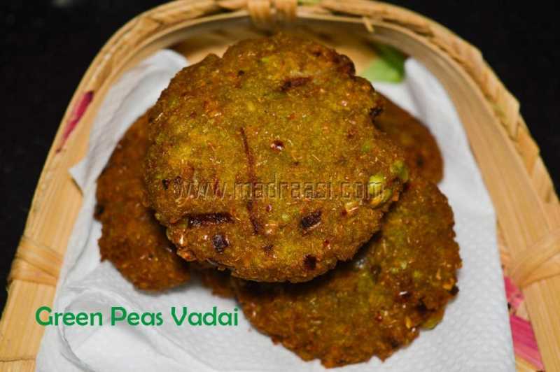 Green Peas Vadai (Dried) Recipe | Pachai Pattani Vadai | Tea-time Snack