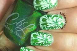 Green Watermarble for St. Patrick's Day #clairestelle8mar 