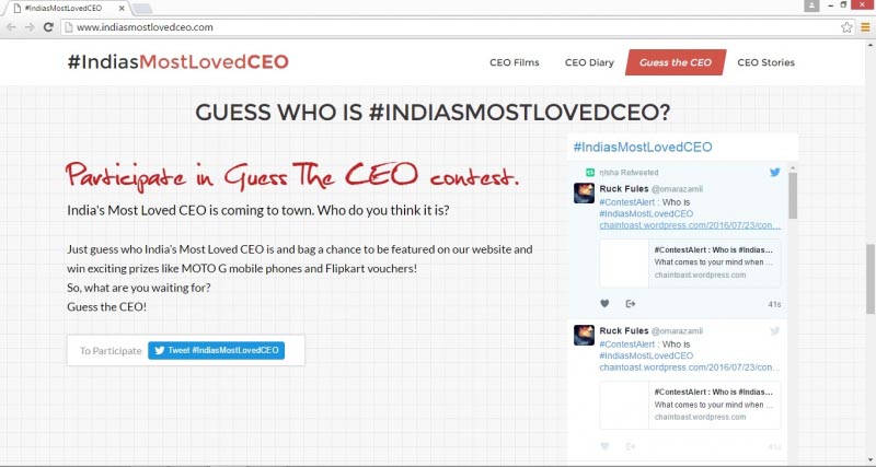 Guess Where Is #IndiasMostLovedCEO ?