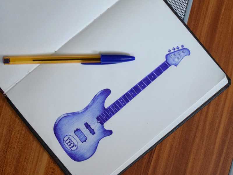 Guitar - Ball Pen Drawing