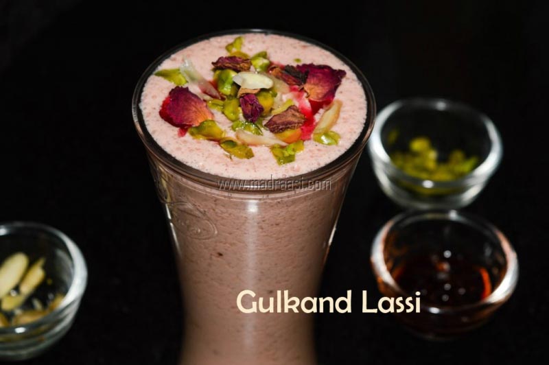 Gulkand Lassi / Lassi Recipes / Summer Drinks / Lassi Variety