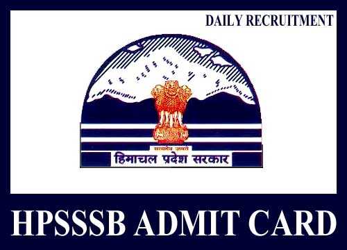 HPSSSB Admit Card 2019, Download SI & Other Posts Hall Ticket / Call Letter @ Www.hpsssb.hp.gov.in