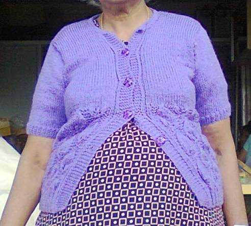 Half Sleeve Sweater Purple