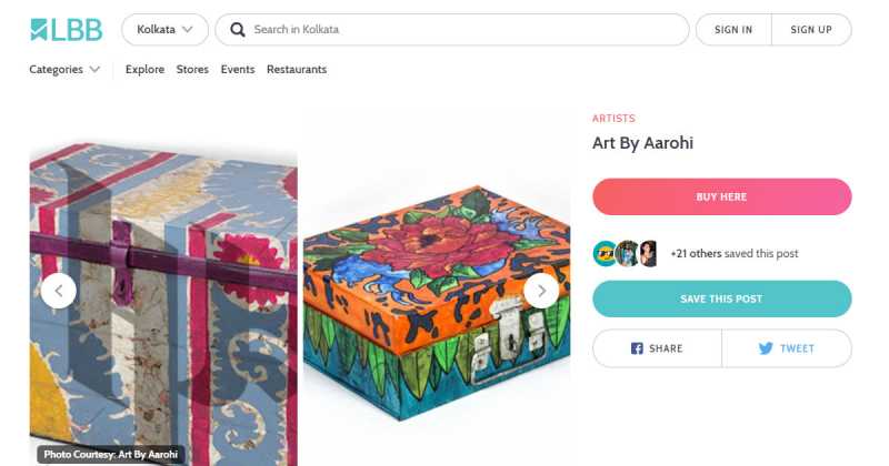 Handpainted Trunks - On LBB Sep - 2018 - Art By Aarohi